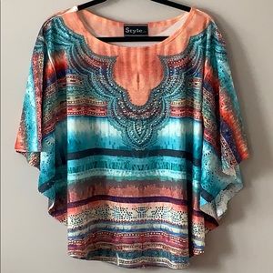Boho flare top with decorative beads